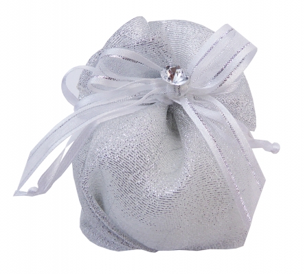 Bomboniere Matrimonio Nozze Argento 25esimo Sacchetto Strass