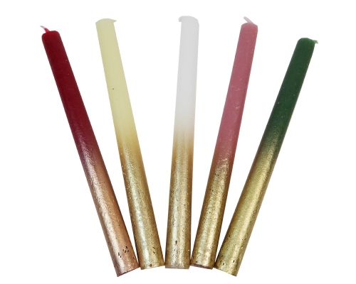 Dinner Candle Sfumate Oro Pz 2 Decorazioni Addobbi Natale