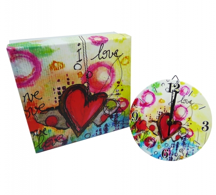 Orologio Ceramica Cuore D 13 Scatola Decorata Bomboniere Fai Da Te Matrimonio