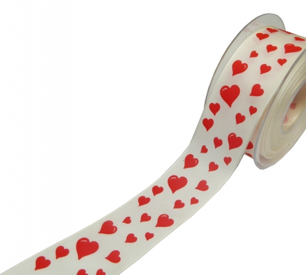 Nastro Cuoricini Mm 40 Mt 15 Modello B Decorazione Festa Mamma Innamorati
