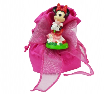 Bomboniere Sacchetto Fucsia Statuina Minnie Disney Comunione