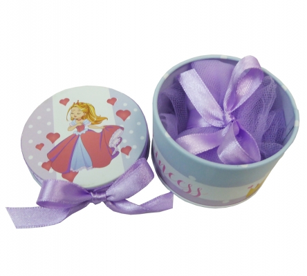 Bomboniere Comunione Scatolina Latta Principessa Veletto Tulle