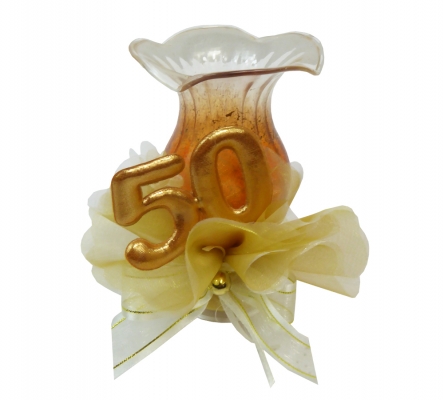 Bomboniere Matrimonio Nozze Oro Calice Sacchetto Tulle 50