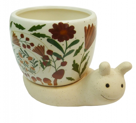 Vaso Lumaca Brown Piccolo Decorazione Primavera Pasqua