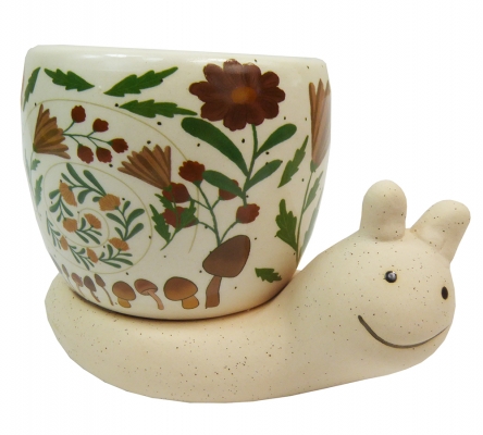 Vaso Lumaca Brown Grande Decorazione Primavera Pasqua