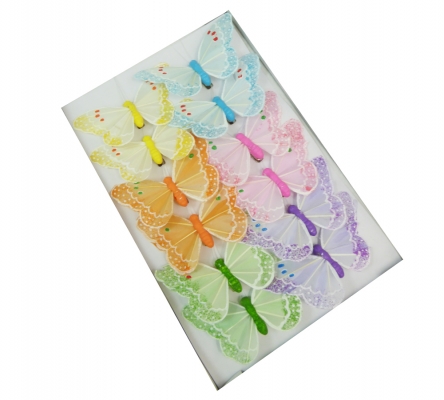 Farfalla Cm 10 Clip Pz 12 Pois Decorazione Primavera Pasqua