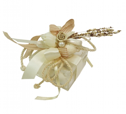 Bomboniere Matrimonio Linea Mare Scatolina Rigida Plexy Conchiglie Perla