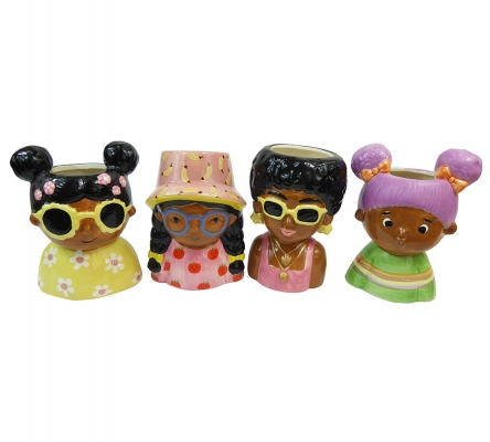 Vasetto Funky Girl H 17 Pz 4 Decorazioni Composizione Floreale