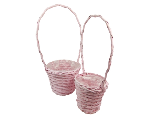 Cesto Pastelcolor Alto Con Manico S/2 Decorazioni Primavera Pasqua