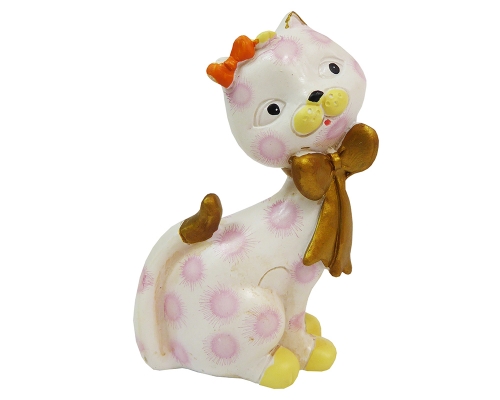 Gatto Rosa Medio Applicazione Bomboniere Pz 6