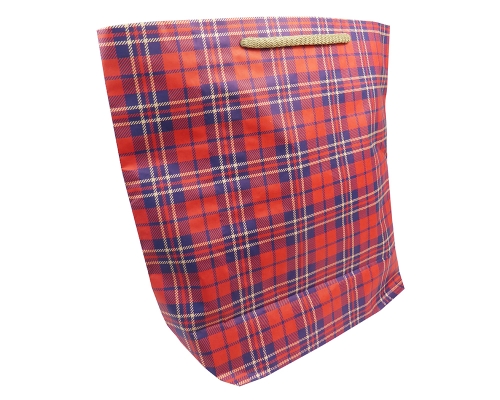 Busta Tartan Cuba 45x15x40+5 Pz 10 Decorazioni Natale