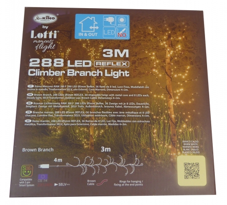Ramo Luci 288 Led Naturale Mt 3 Decorazioni Addobbi Natale
