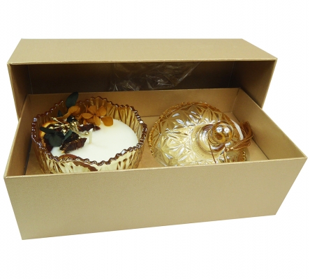 Candela Profumata Vaso Vetro Gift Box Regalo Addobbi Natale