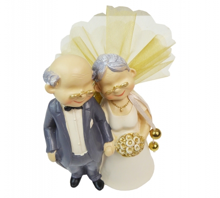 Bomboniere Matrimonio Nozze Oro Statuina Sposi Nonni
