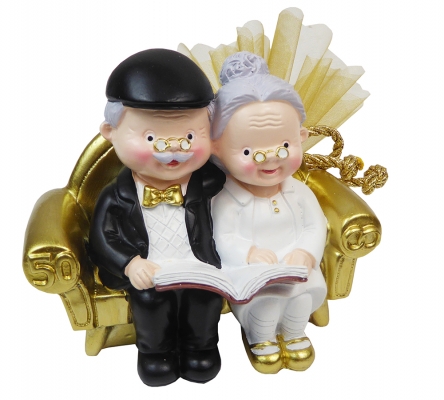 Bomboniere Matrimonio Nozze Oro Divano Sposi Nonni