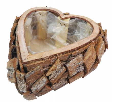 Cesto Cuore Corteccia Grande Decorazione Composizione Floreale San Valentino
