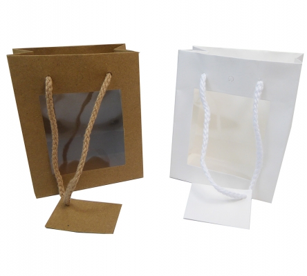 Buste Kraft Finestra 11,5x14+6,5 Pz 12 Decorazioni Confezionamento