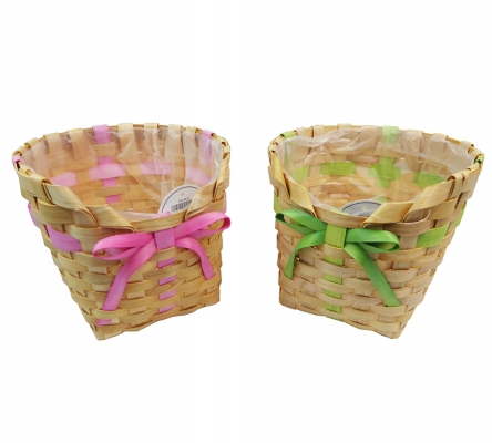 Cesto Fiocco Color D 18 H 15,5 Decorazioni Primavera Pasqua