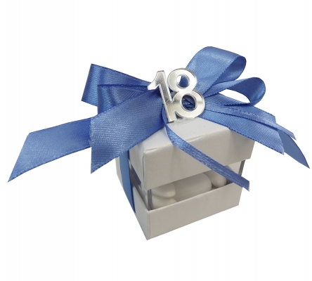 Bomboniere Scatolina Cartone Plexy Diciottesimo Applicazione 18 Compleanno