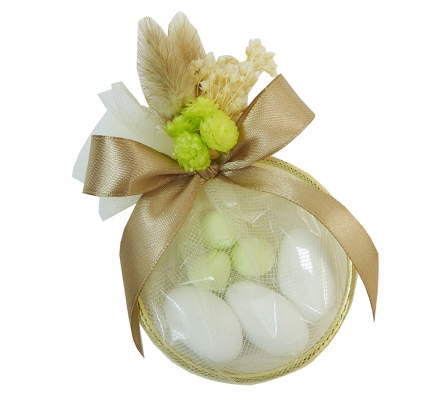 Bomboniere Matrimonio Tulle Anello Grande Fiori Essiccati