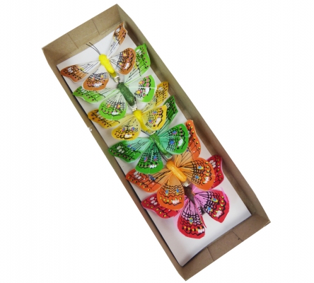 Farfalle Colorate Cm 8 Pz 6 Decorazione Composizione Primavera Pasqua