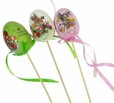 Pick Uovo Coniglio Pz 6 Decorazione Composizione Addobbi Primavera Pasqua