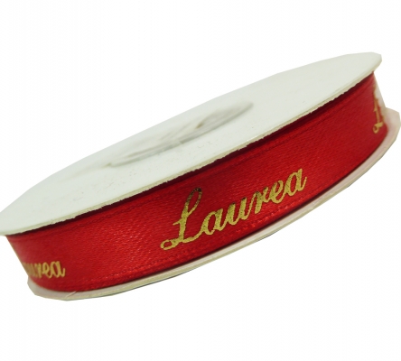 Nastro Raso Rosso Laurea Mm 10 Mt25