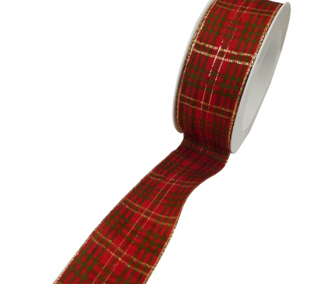 Nastro Tartan Lamè Mm 40 Mt 20 Decorazioni Addobbi Natale