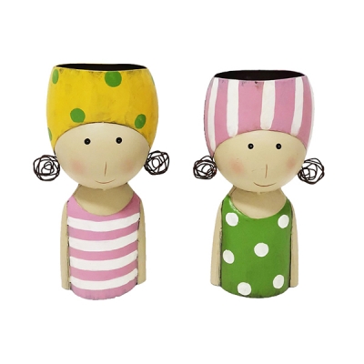 Teste Bambine Latta 18x12x30 Decorazione Addobbi Pasqua Primavera