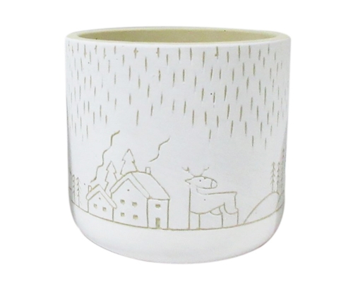 Vaso Paesaggio D 14 H 13 Decorazione Composizione Floreale Arredo Casa BN