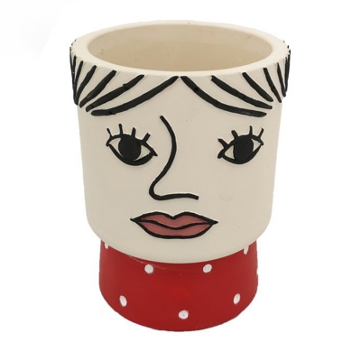 Vaso Testa Picasso D. 12 H. 16,5 Art Deco Composizione Floreale