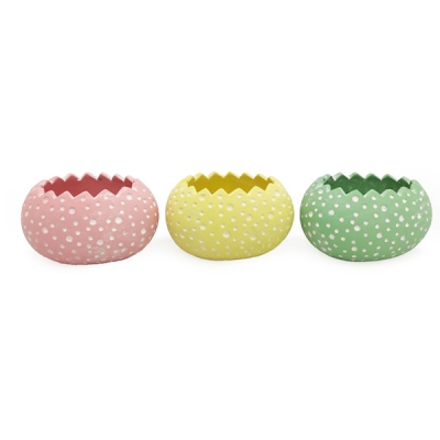 Ciotola Vaso Uovo Pois 17x11 H 10 Decorazione Primavera Pasqua