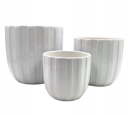 Vaso Righe Verticali S/3 Decorazioni Composizione Floreale Addobbi