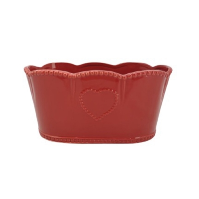 Ovale Rosso Cuore Grande 25x13x12 Composizione Floreale