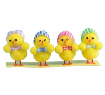 Pulcino Foulard Cm 5,5 Pz 4 Decorazioni Primavera Pasqua