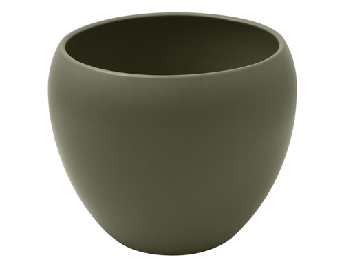 Vaso Ceramica Bombato H. 18 D. 22 Composizione Floreale