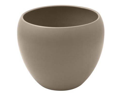 Vaso Ceramica Bombato H. 18 D. 22 Composizione Floreale