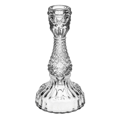 Candeliere Vetro D.9 H. 18 Arredo Casa Elegante Medio
