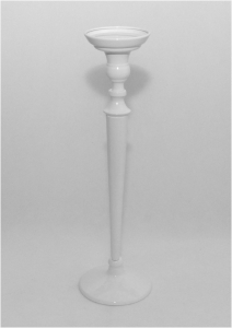 Candeliere In Metallo Bianco 11x32 Cm