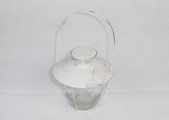 Lanterna Vetro/metallo Anticato 12x14 Cm Arredo Wedding