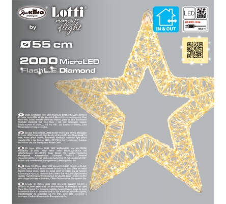 Stella Metallo Bianca 2000 Micro Led D 55 Addobbi Natalizi