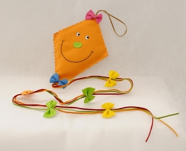 Aquilone Arancio Con Code E Fiocchi