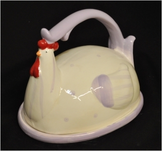 Gallo Burriera Ceramica Piattino Decorazion