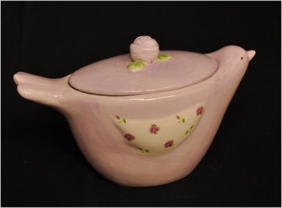 Scatola Uccellino Fiori Ceramica