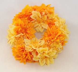 Coroncina Di Dalia Giallo/arancio Diametro 28 Cm