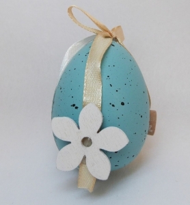 Uova Decorate Con Fiore E Bottone 6 Pezzi