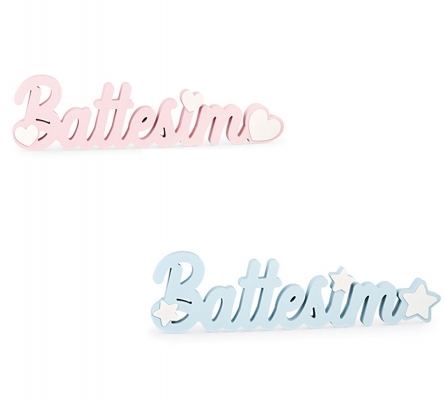 Scritta Battesimo Legno Cupido&Co Decorazioni Nascita