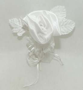 Segnaposto Bianco A Rosa Con Sacchetto