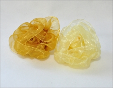 12 Rose In Organza Ocra/giallo