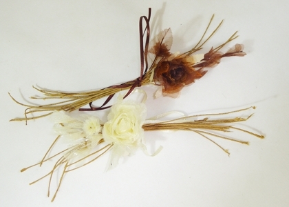 Segnaposto Rosa/foglie Organza